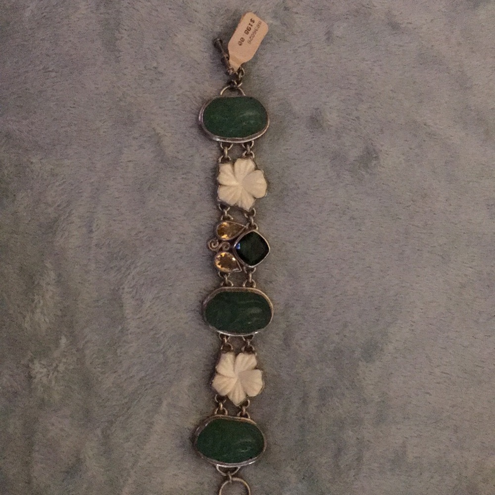 Silver gem stone bracelet